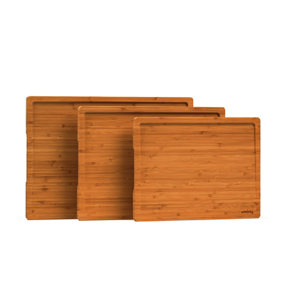 Brown Bamboo Cutting Board Set