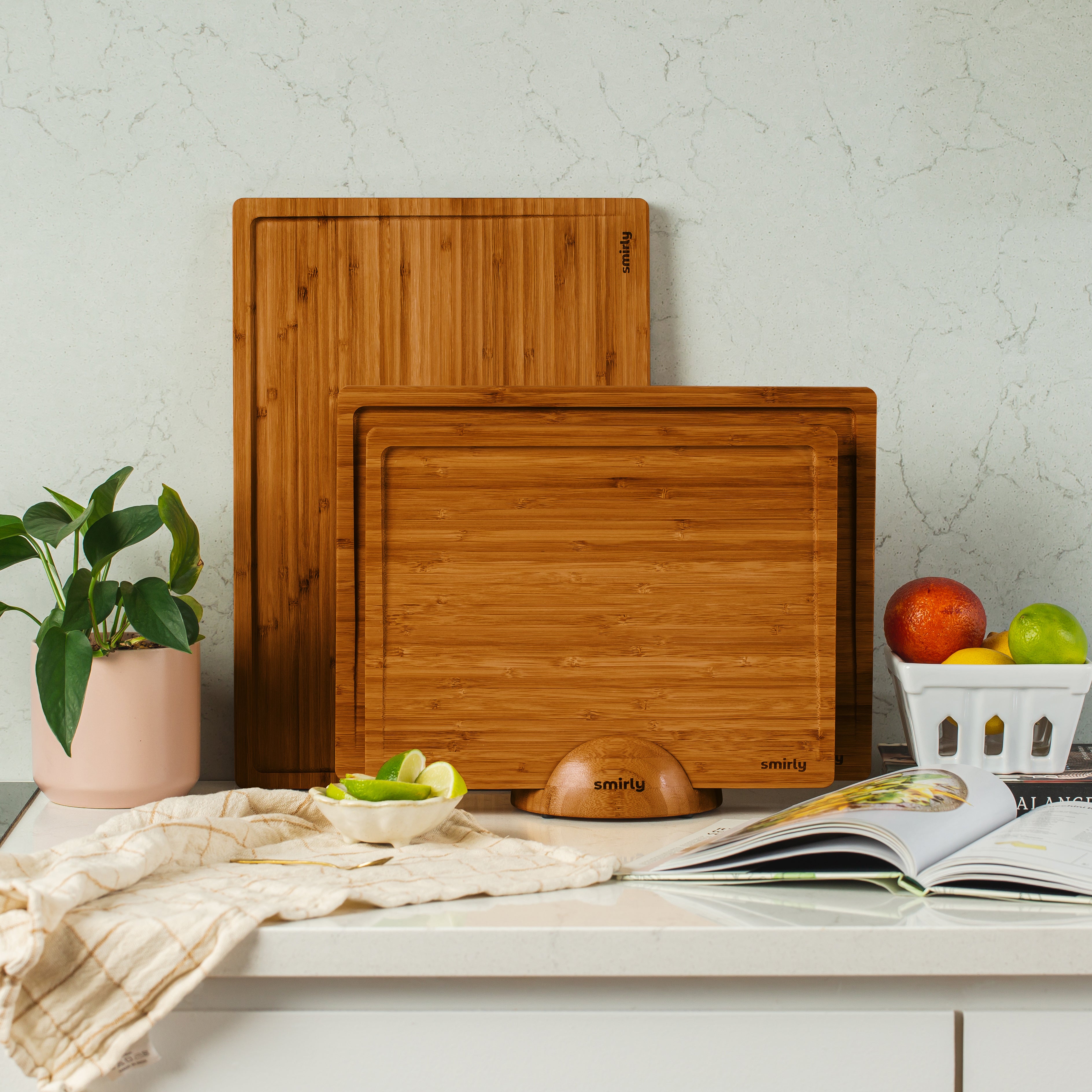 Brown Bamboo Cutting Board Set