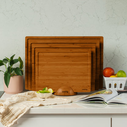 Brown Bamboo Cutting Board Set