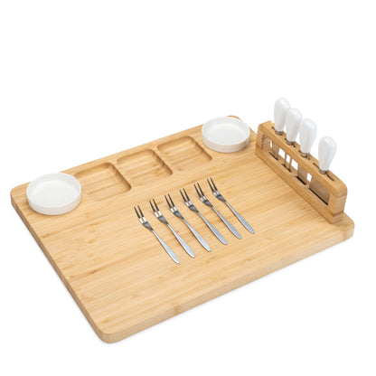 Bamboo Flat Charcuterie Board Set