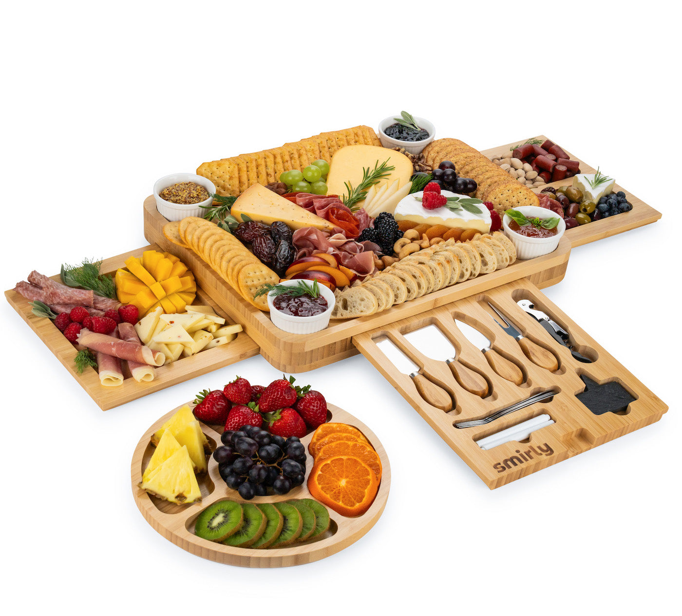 Bamboo 3 Drawer Charcuterie Board Set