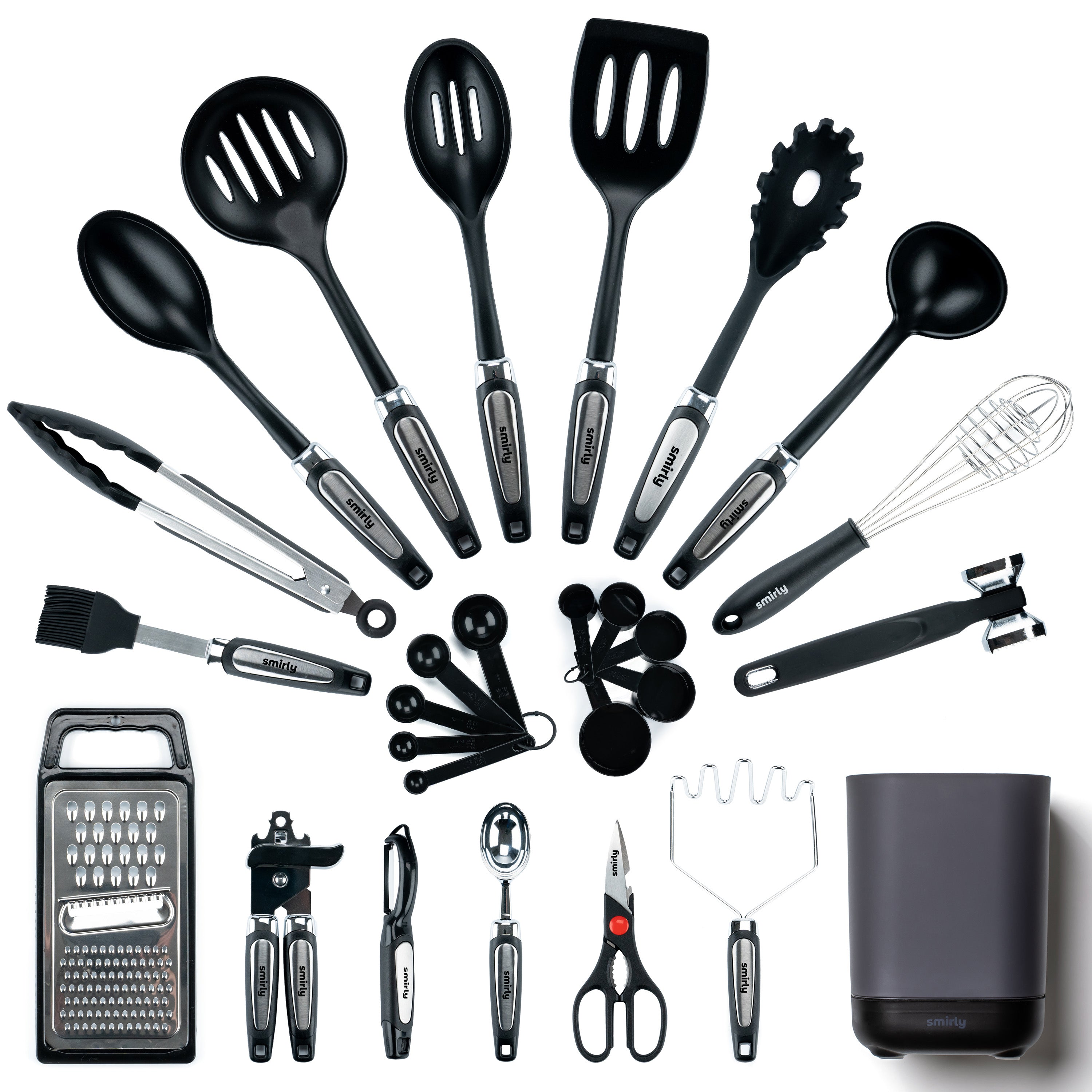 Stainless Steel Utensil Set in Black