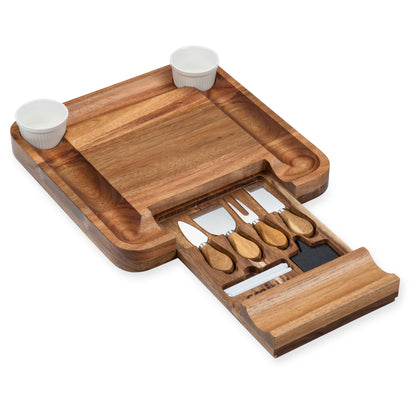 Acacia 1 Drawer Charcuterie Board Set