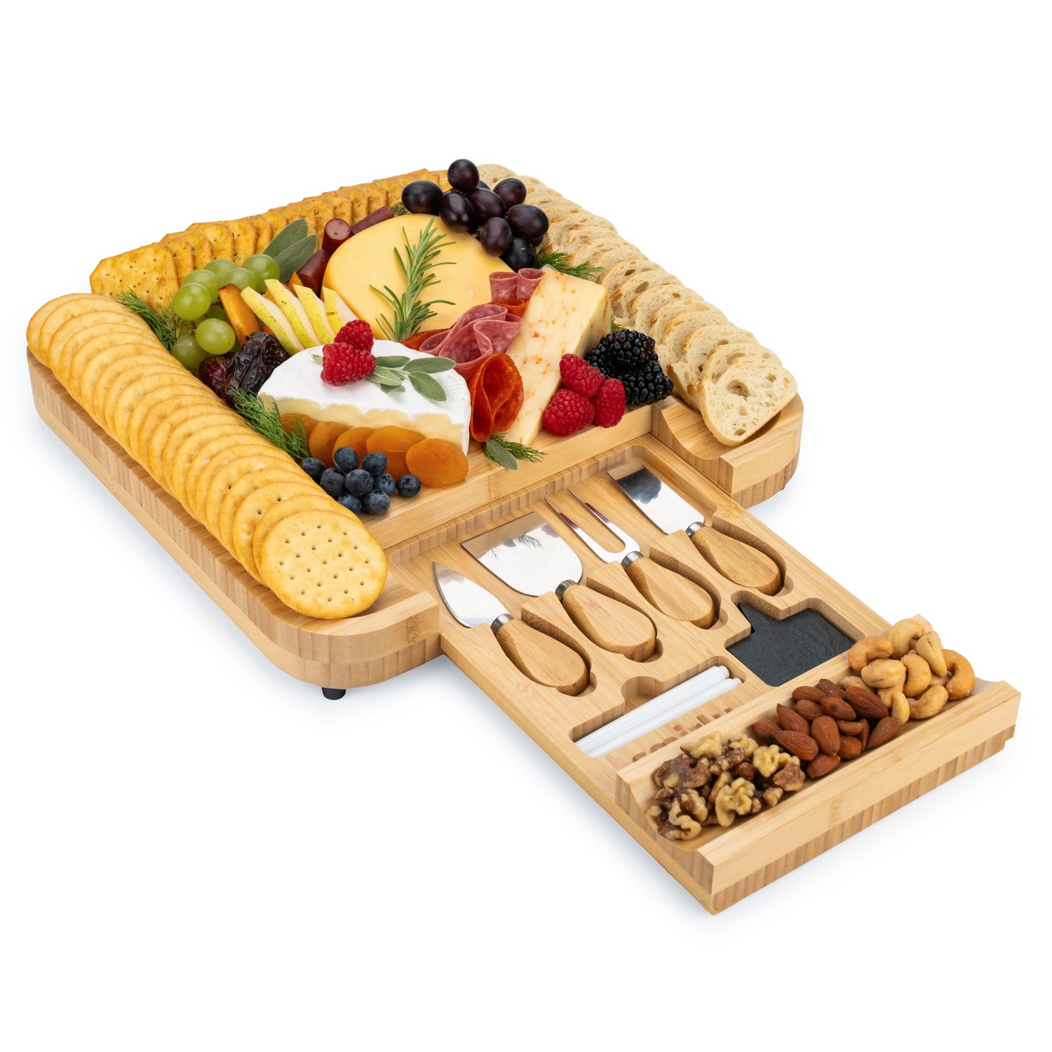 Bamboo Square Charcuterie Board Set