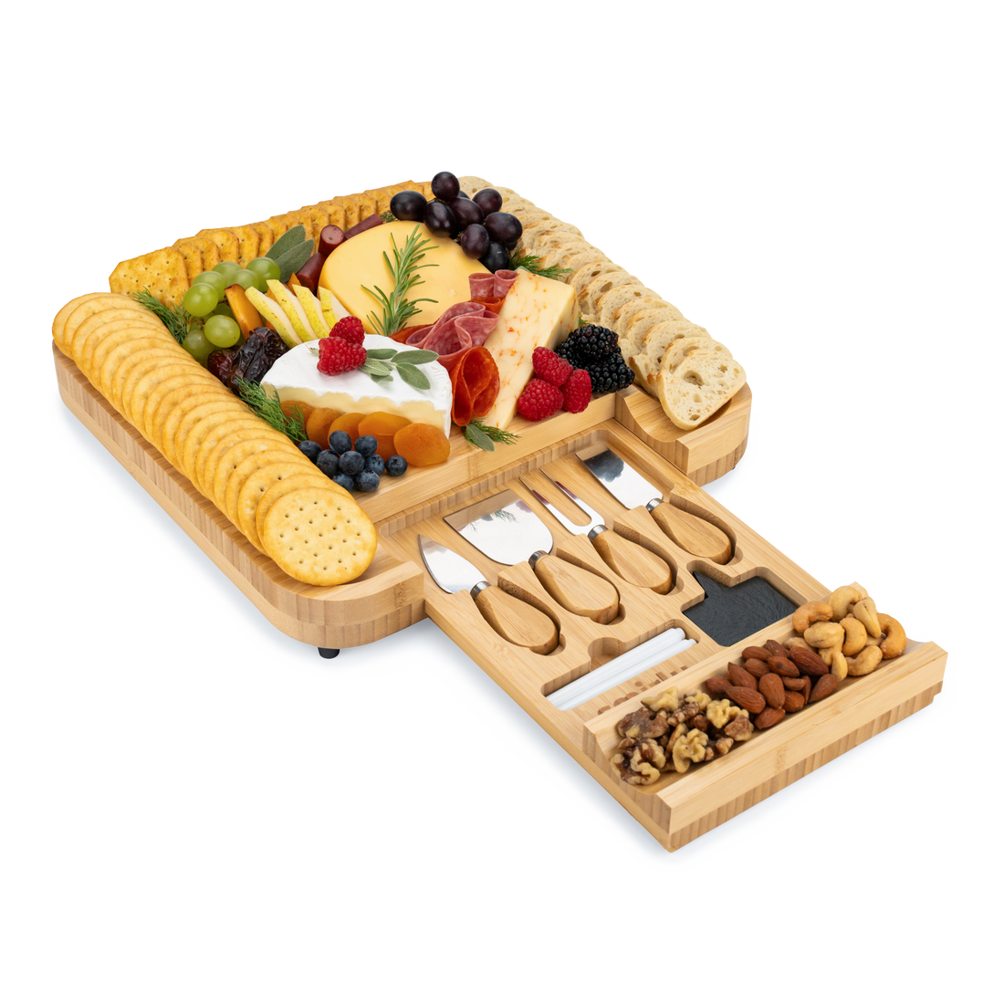 Bamboo Square Charcuterie Board Set