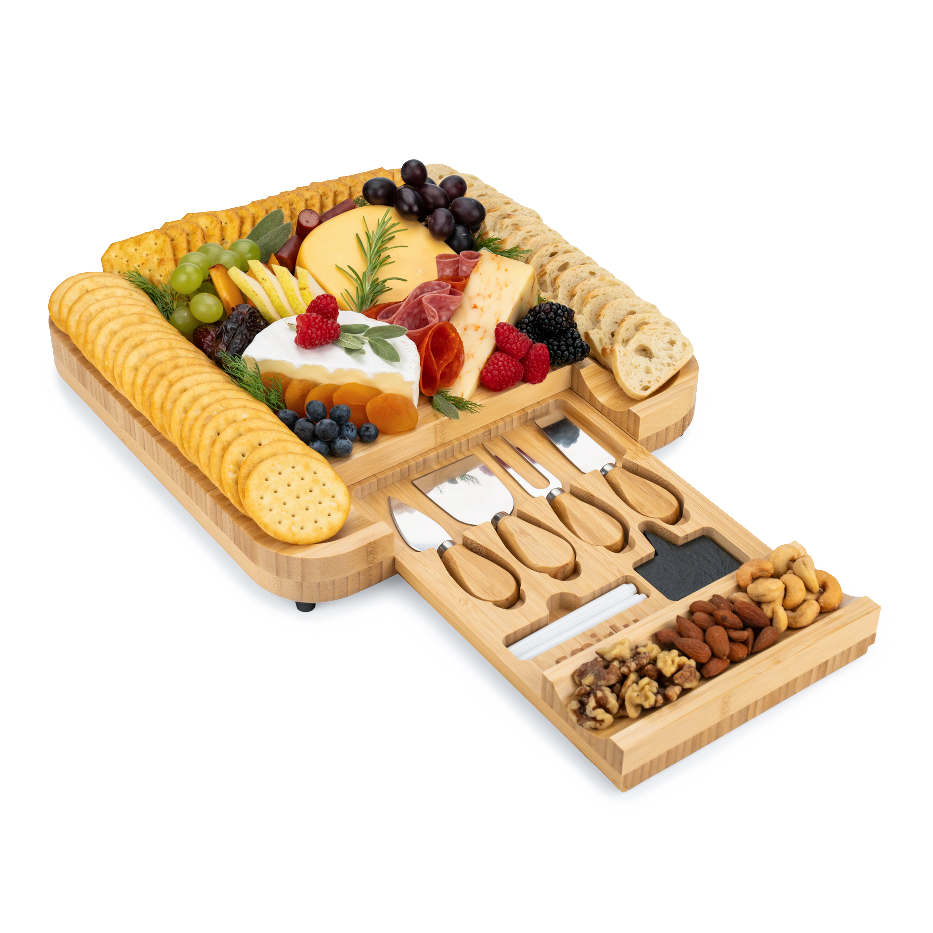 Bamboo Square Charcuterie Board Set