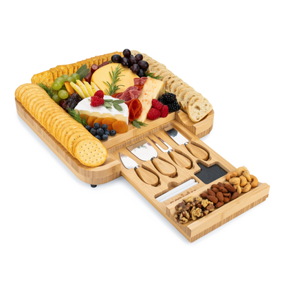 Bamboo Square Charcuterie Board Set