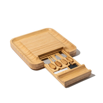 Bamboo Square Charcuterie Board Set