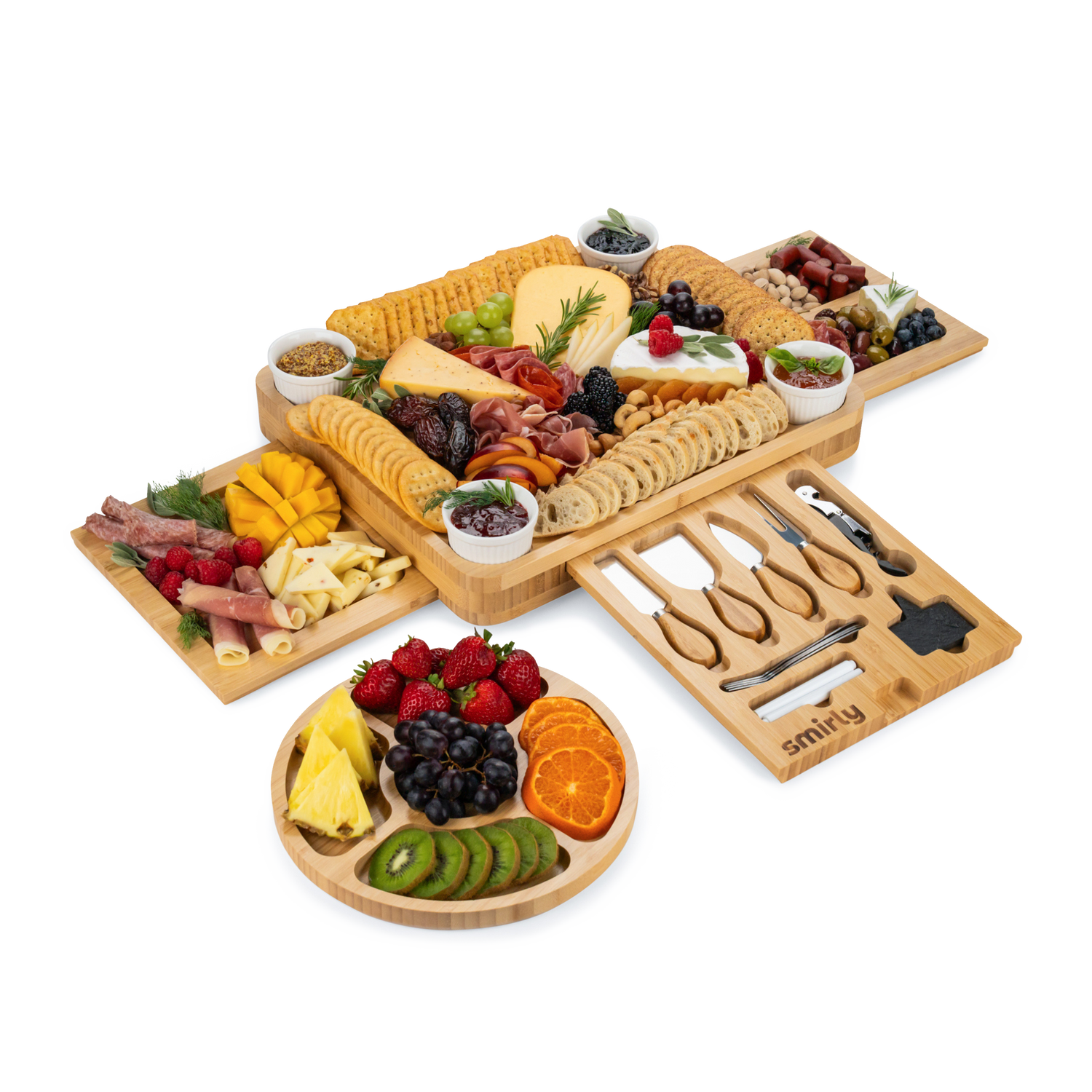 Bamboo 3 Drawer Charcuterie Board Set