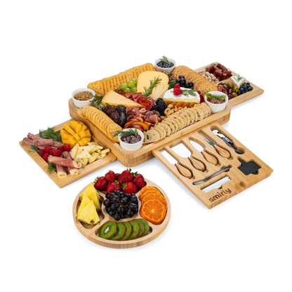 Bamboo 3 Drawer Charcuterie Board Set