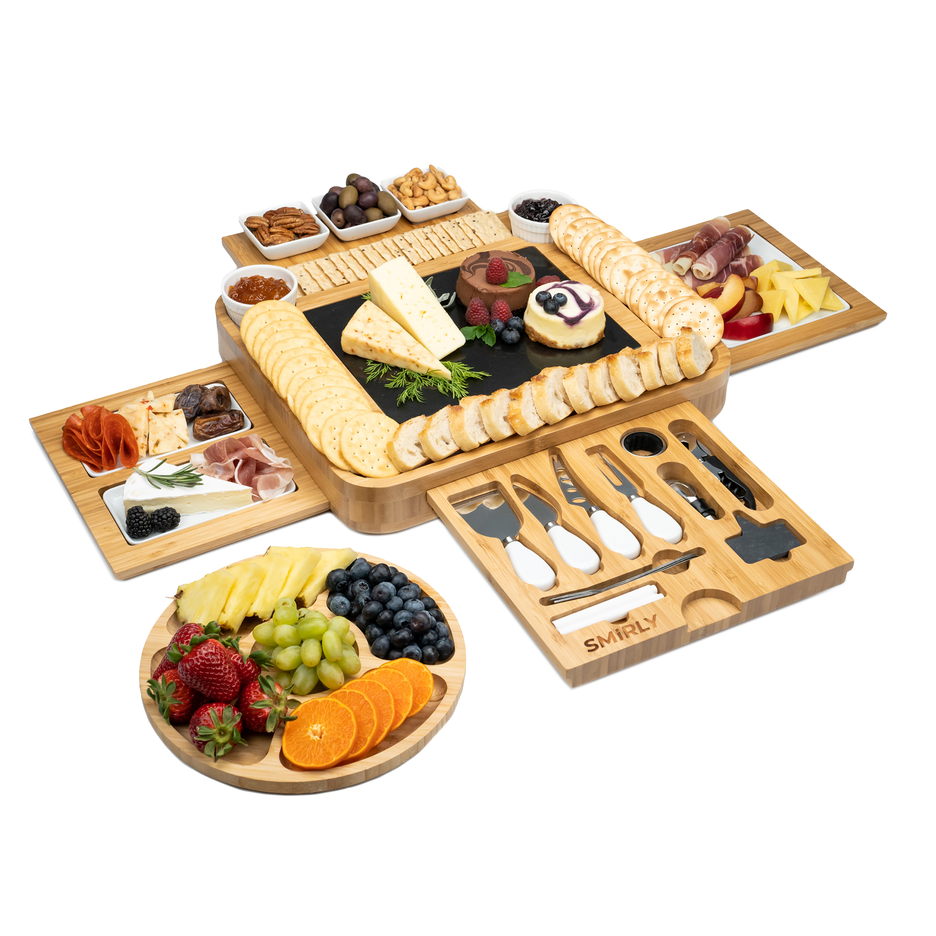 Bamboo 4 Drawer Charcuterie Board Set