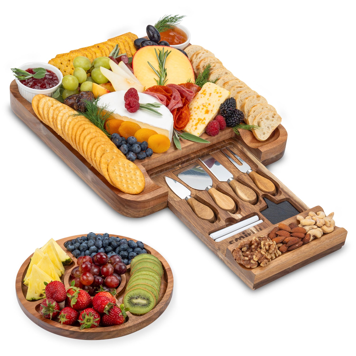 Acacia 1 Drawer Charcuterie Board Set