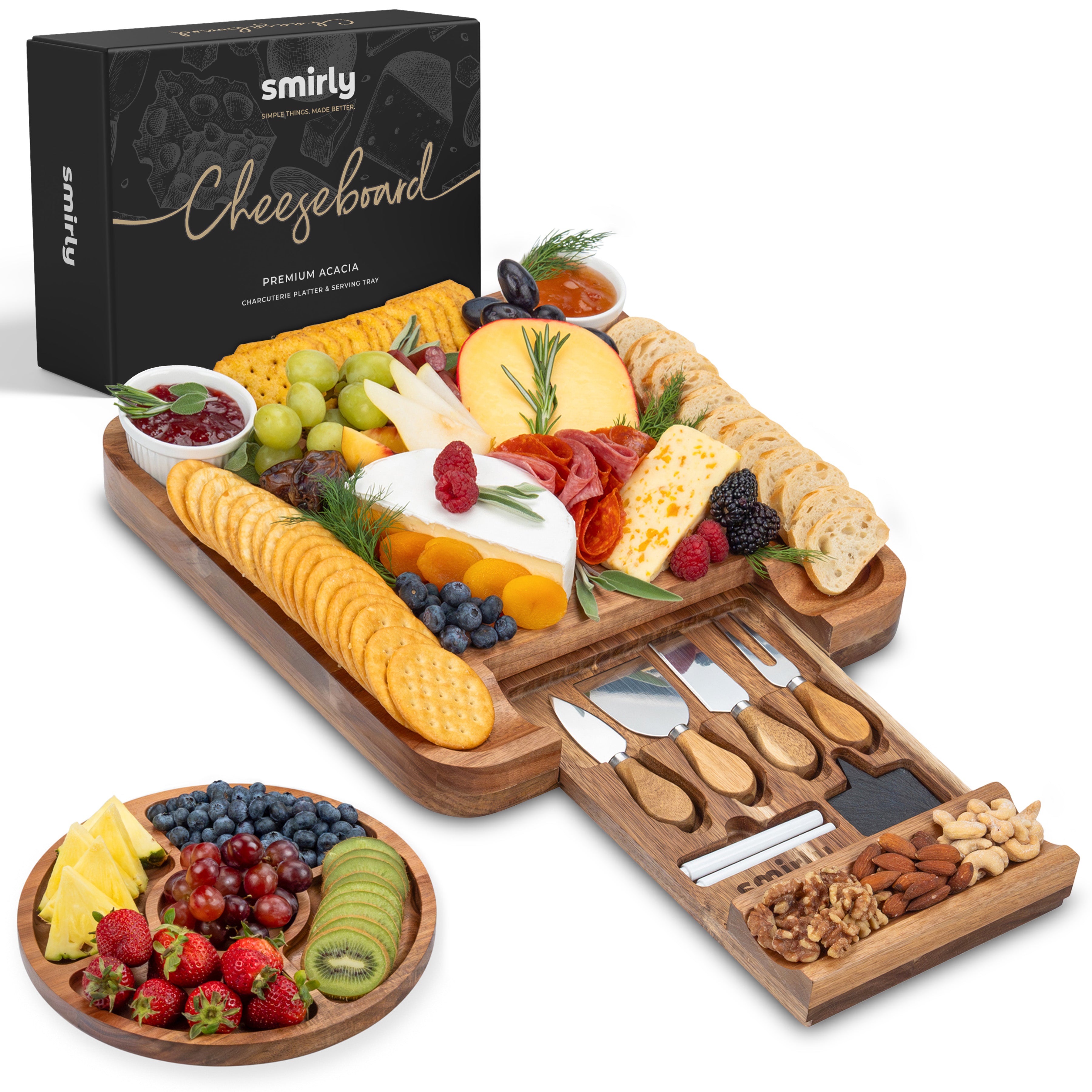 Acacia 1 Drawer Charcuterie Board Set