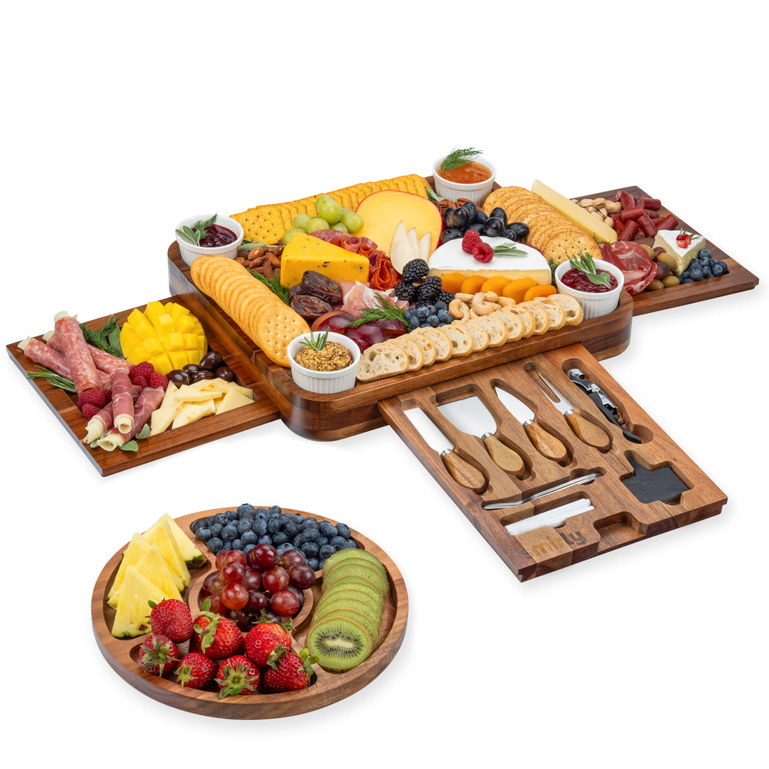 Acacia 3 Drawer Charcuterie Board Set