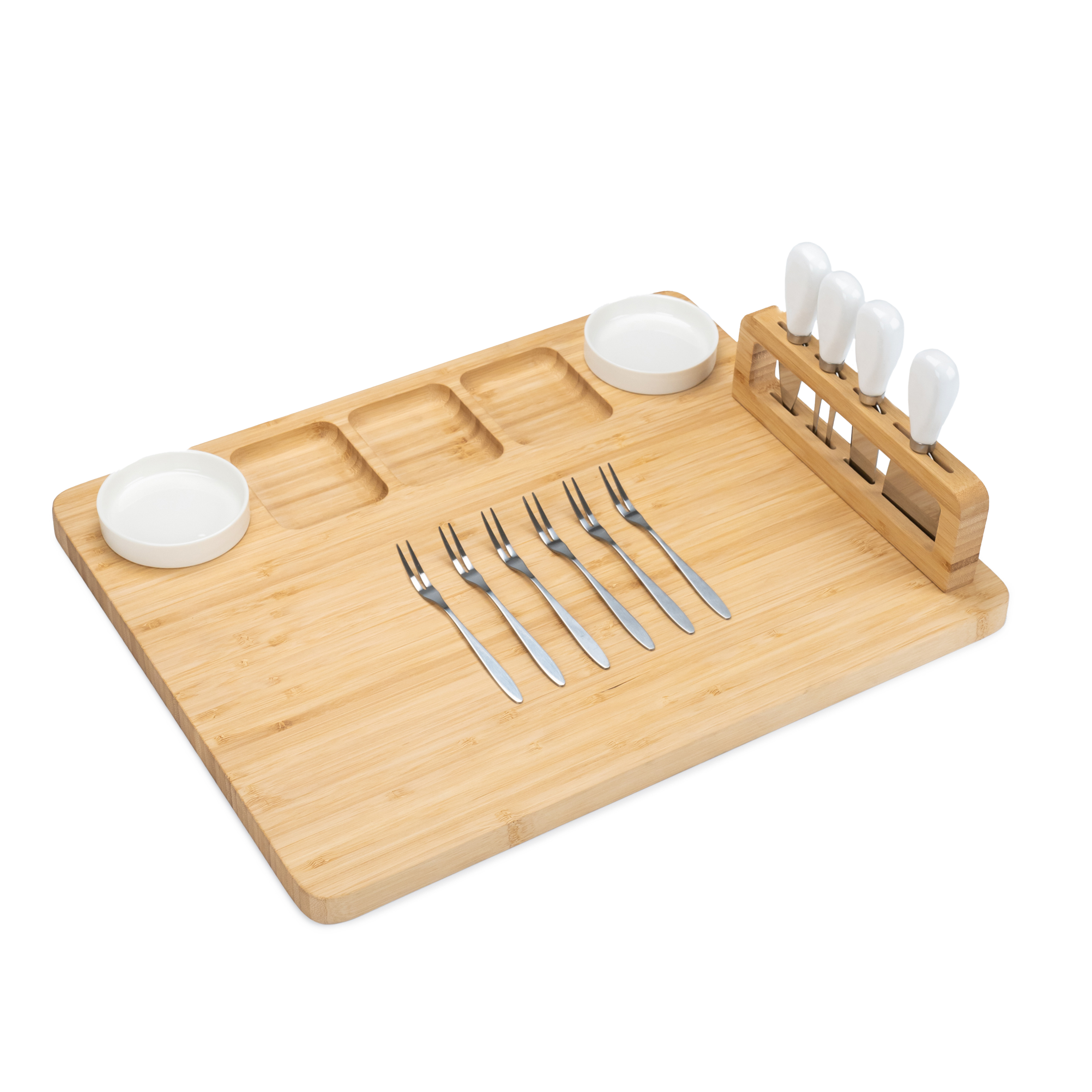 Bamboo Flat Charcuterie Board Set