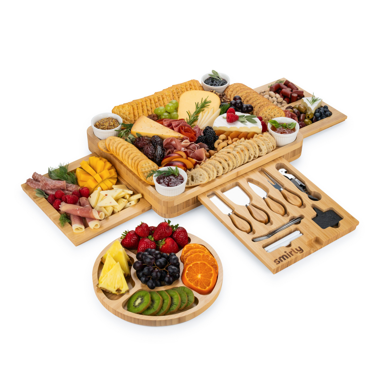 Bamboo 3 Drawer Charcuterie Board Set