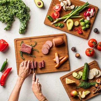 Brown Bamboo Cutting Board Set