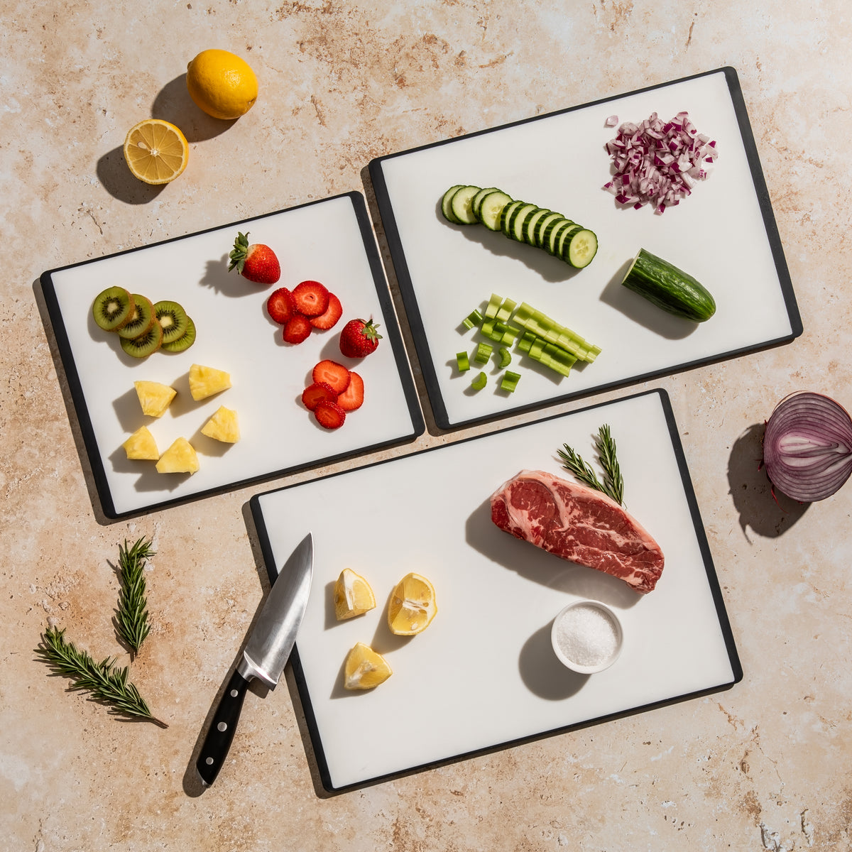 Plastic Cutting Board Set